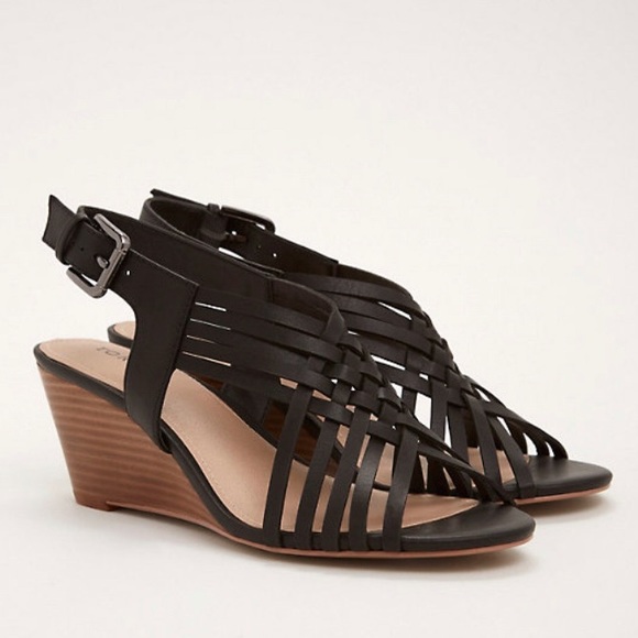 torrid Shoes - TORRID STRAPPY CAGE FRONT MINI WEDGES (WIDE WIDTH)